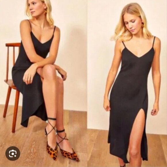 Reformation Dresses & Skirts - Reformation | Classic Black Crimini Midi Dress | Size 8